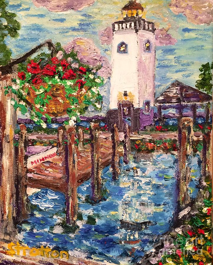 Impressionism Painting - Boyne City Lighthouse by Julie Stratton