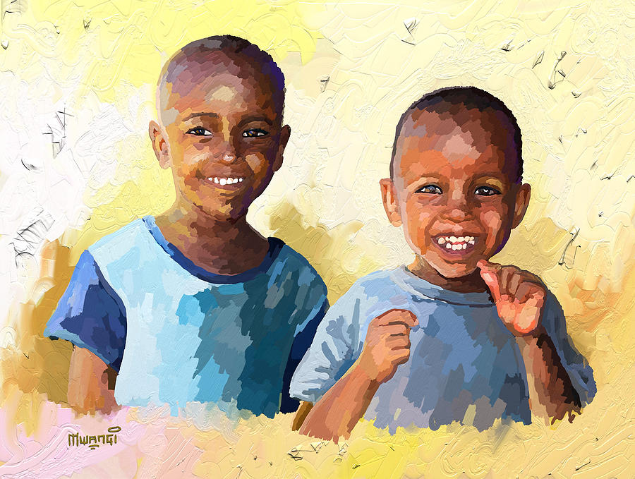 Boys Painting by Anthony Mwangi