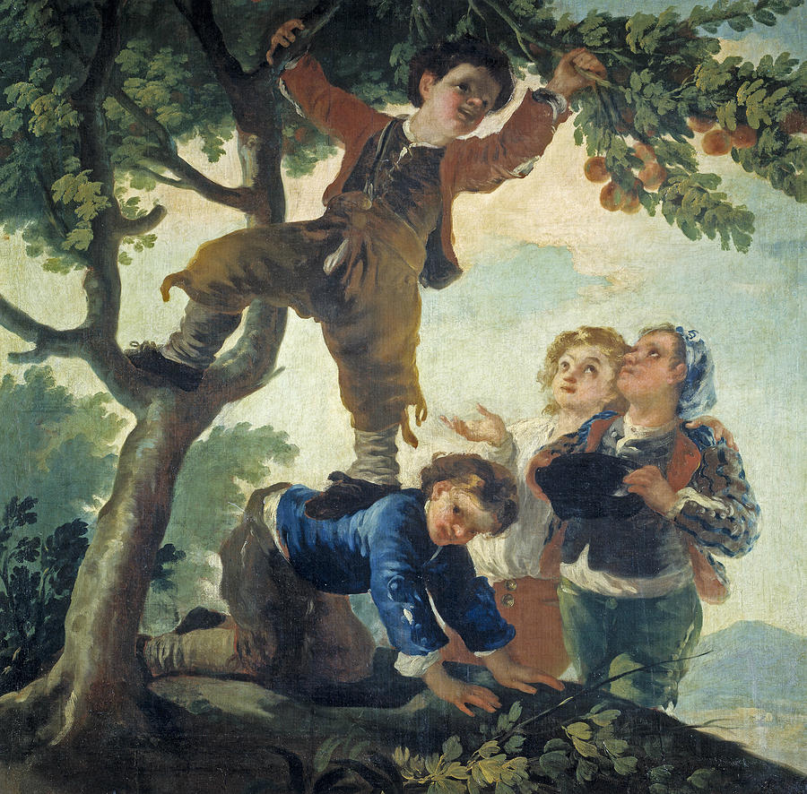 Boys Catching Fruit Painting by Francisco Goya