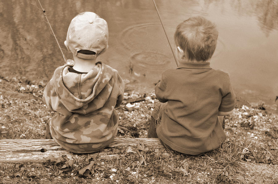 Fish Photograph - Boys Fishing by Shawn Wood