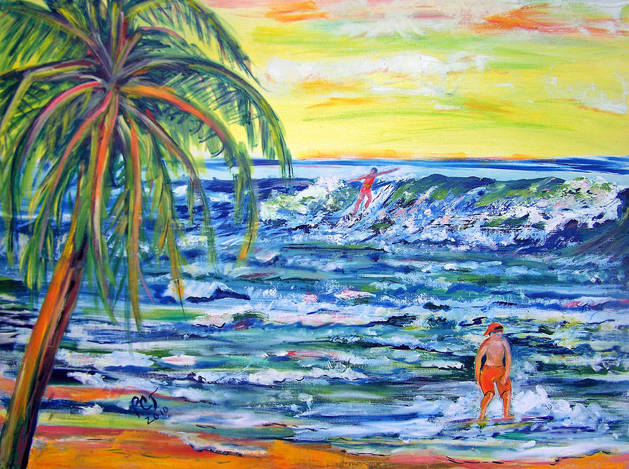 Beach Painting - Boys on the Beach by Patricia Clark Taylor