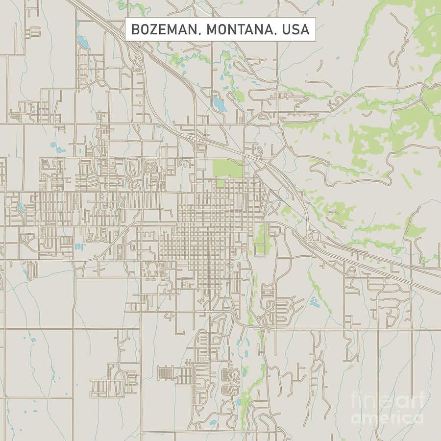 Bozeman Montana Us City Street Map Frank Ramspott 