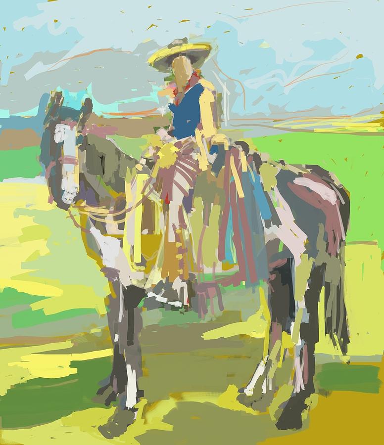 Bozeman Rodeo Cowboy Mixed Media by Michael Lawlor Fine Art America