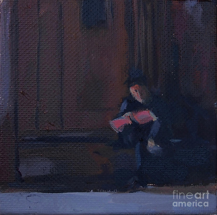 BPL Woman Reading Painting by Deb Putnam