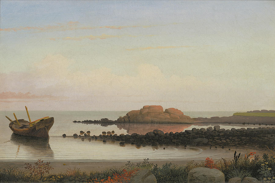 Braces Rock Eastern Point by Fitz Henry Lane 1864 Painting by Fitz Henry Lane