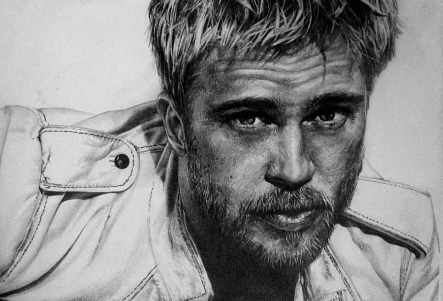 Celebrity Drawing - Brad Pitt by Jennifer Bryant