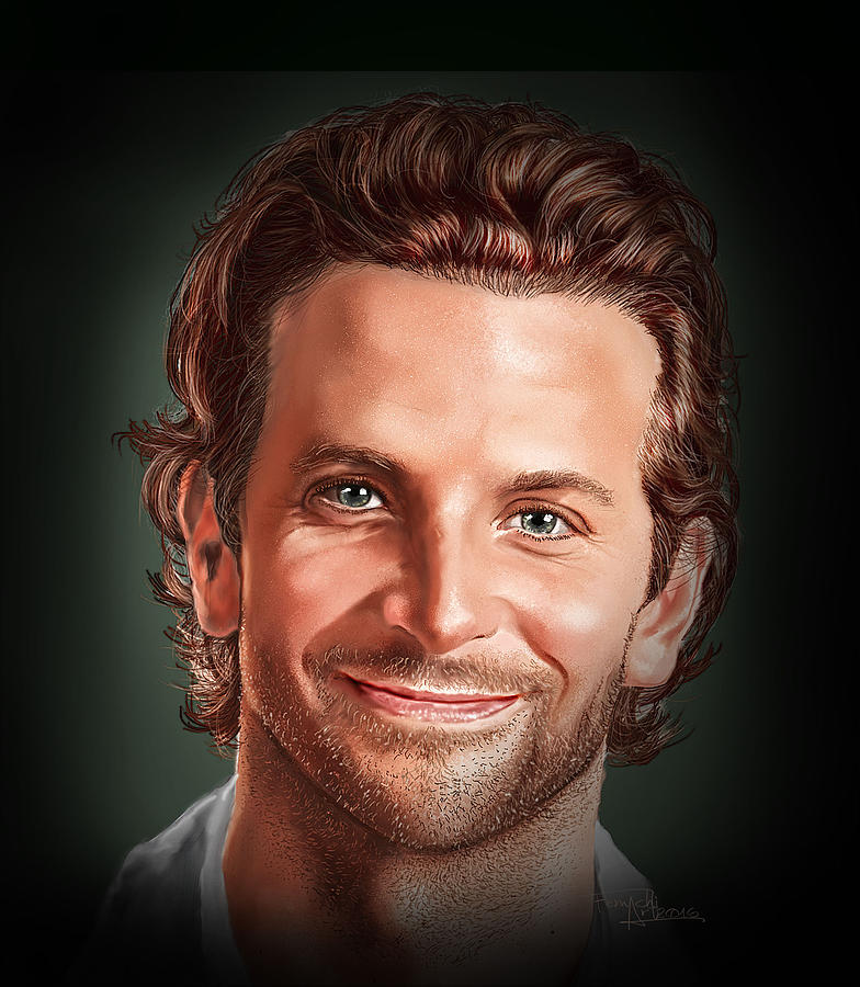 Bradley Cooper Painting - Bradley Cooper Digtal Painting by Femchi Art