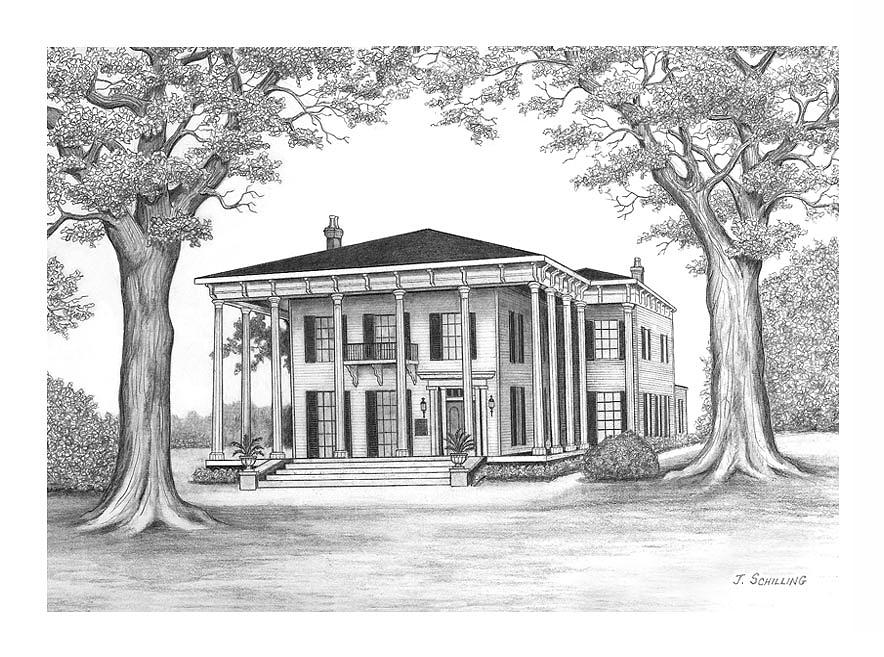Bragg-mitchell Mansion Drawing by Joseph Schilling