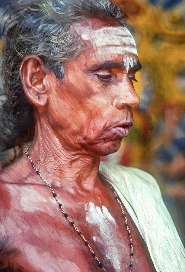 Brahmin Priest - Paint Photograph by Steve Harrington