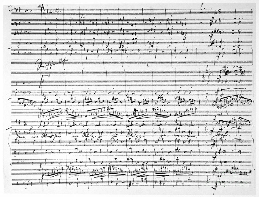 Brahms Manuscript Photograph by Granger