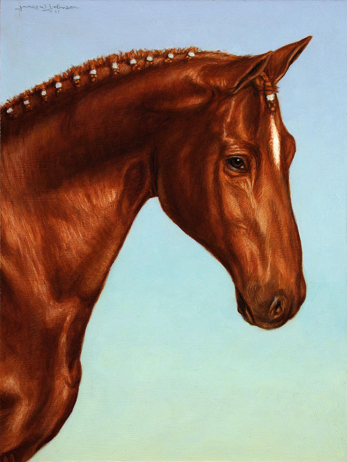 Horse Painting - Braided by James W Johnson