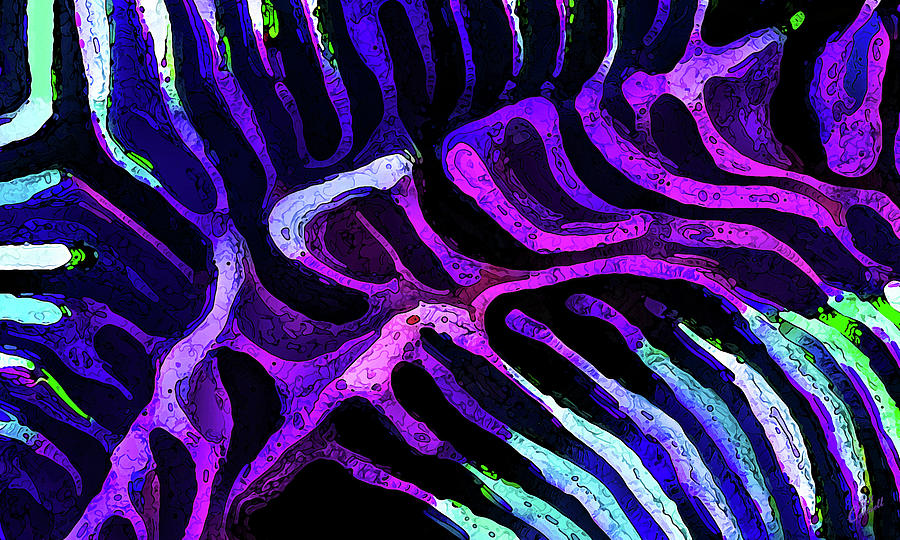 Brain Coral Abstract 2 in Purple Digital Art by ABeautifulSky Photography by Bill Caldwell