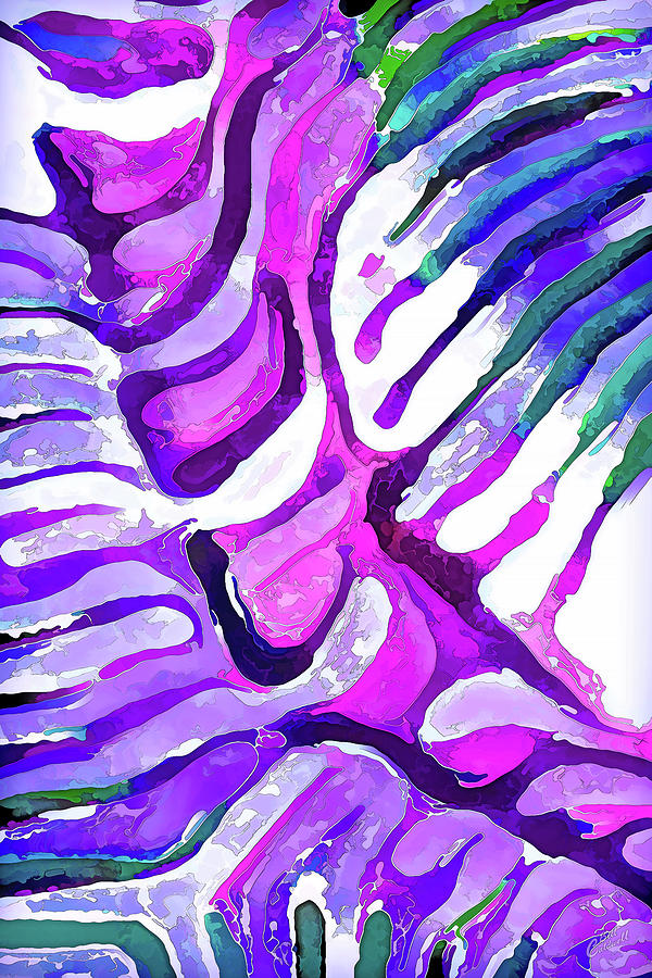 Brain Coral Abstract 4 in Purple Digital Art by ABeautifulSky Photography by Bill Caldwell