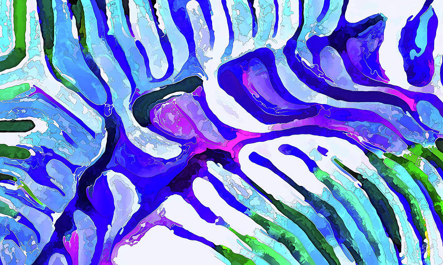 Brain Coral Abstract 5 in Blue Photograph by ABeautifulSky Photography by Bill Caldwell