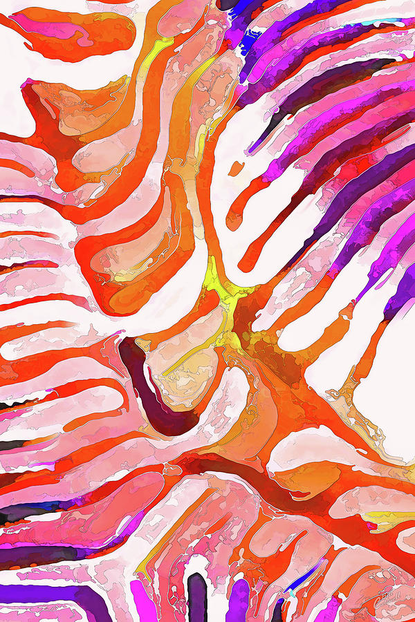 Brain Coral Abstract 6 in Orange Digital Art by ABeautifulSky Photography by Bill Caldwell