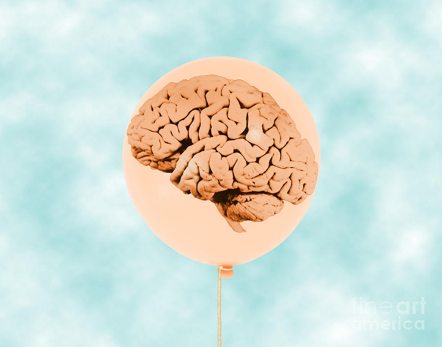 Brain In Balloon, Conceptual Photograph by Mary Martin
