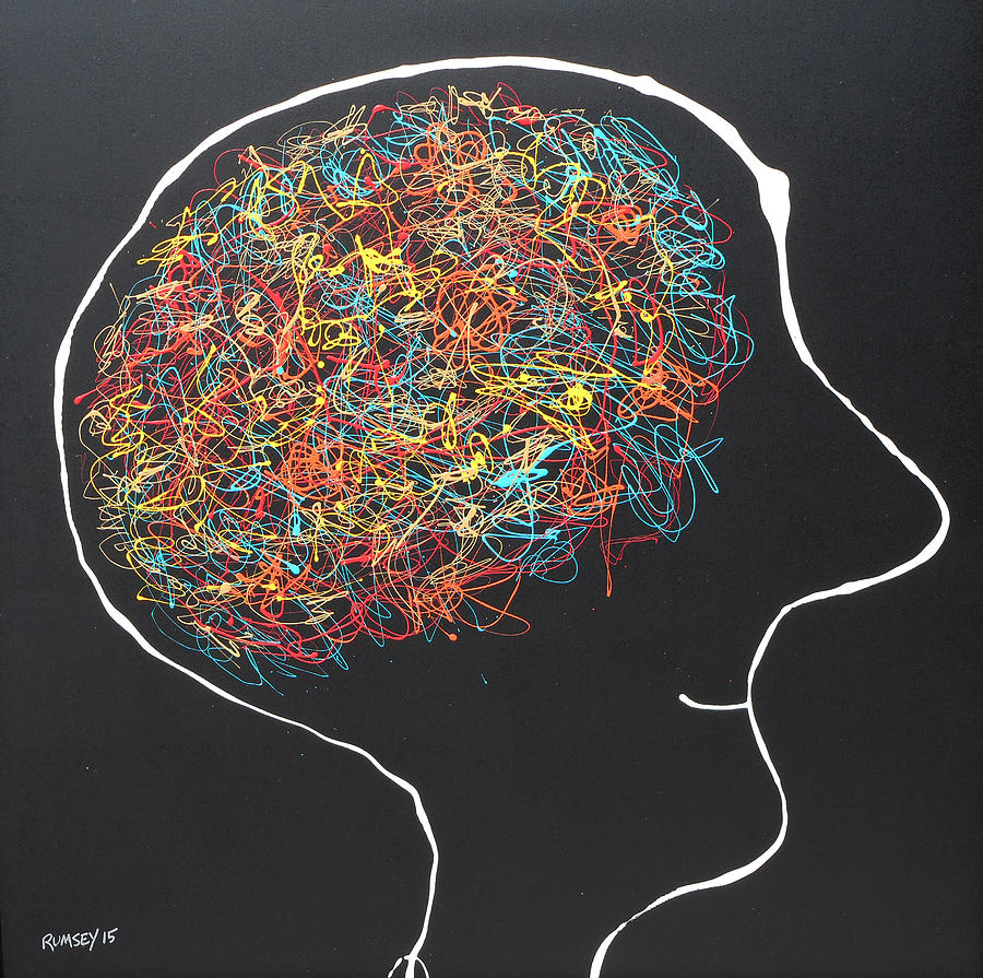 Brain Man Painting by Rhodes Rumsey