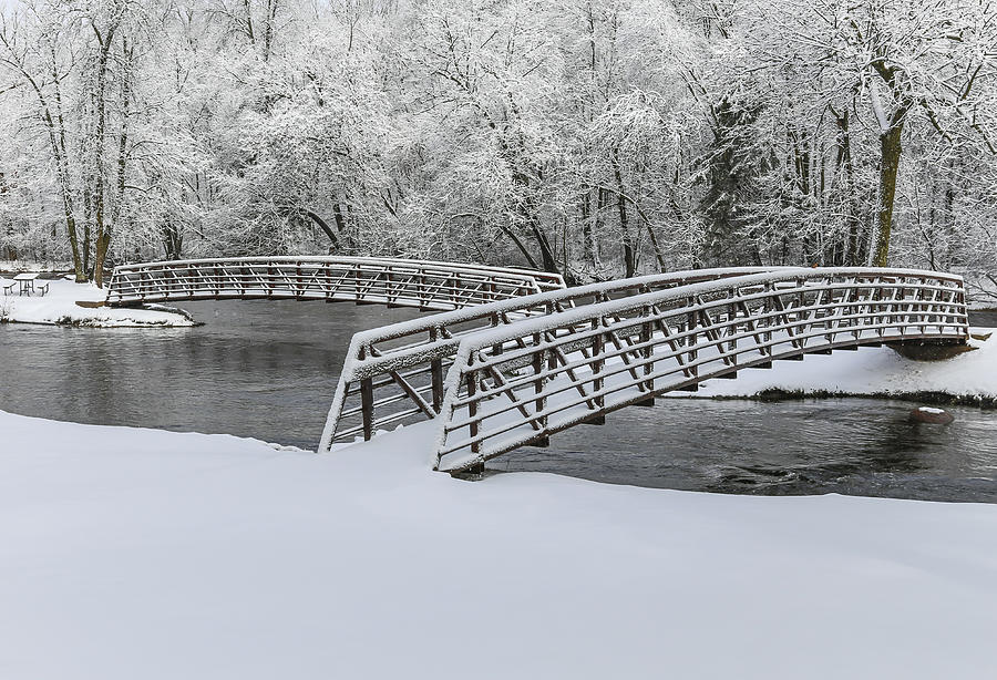 Brainards Bridge In Winter 2014-1 Photograph by Thomas Young