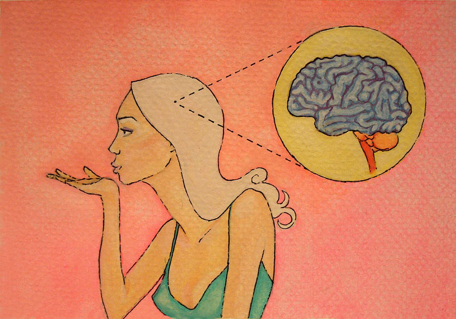 Cartoon Painting - Brains and Beauty by Ramey Guerra Cartoon Painting - Brains and Beauty by Ramey Guerra