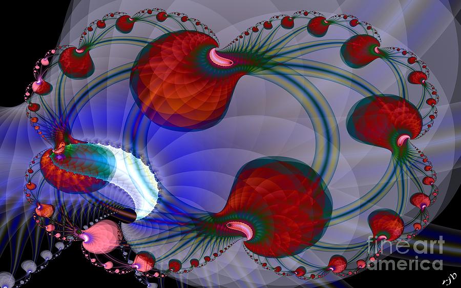 Abstract Digital Art - Brains in Motion 3 by Ron Bissett