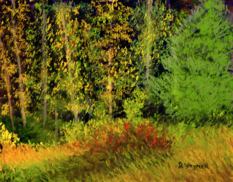 Fall Pastel - Fall woods at Whipples Dam by Denise Wagner