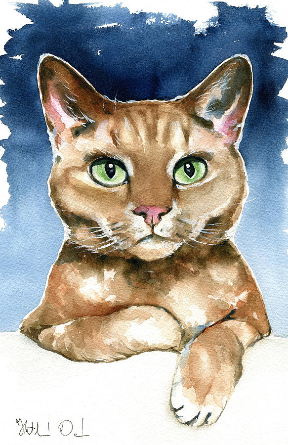 Brampton - Devon Rex Cat Painting Painting by Dora Hathazi Mendes