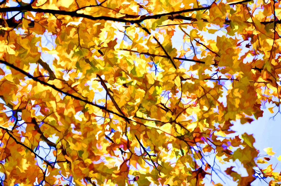 Branch Of Beautiful Autumn Maple Leaves 2 Painting by Jeelan Clark ...