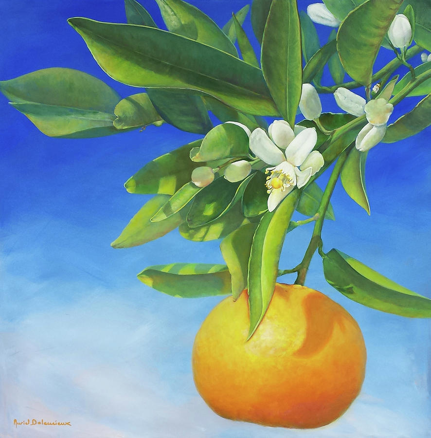 Branche de Clementine Painting by Muriel Dolemieux