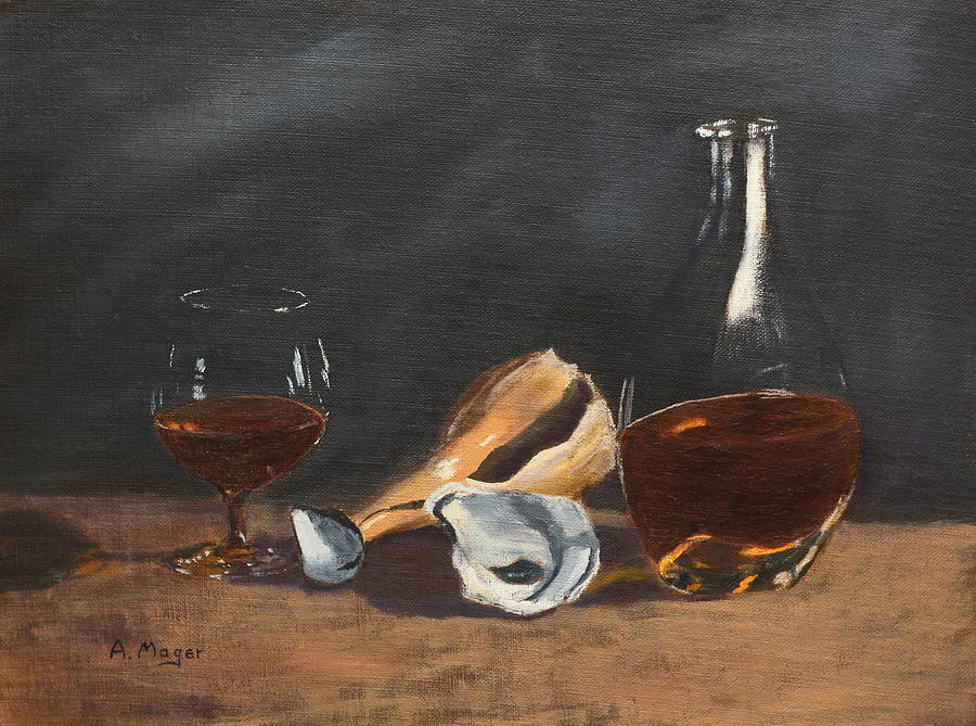 Brandy with Shells Painting by Alan Mager