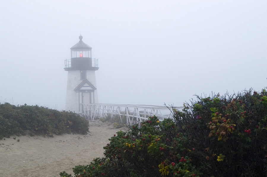 Lighthouse Photograph - Brant Point Mist - Nantucket by Henry Krauzyk