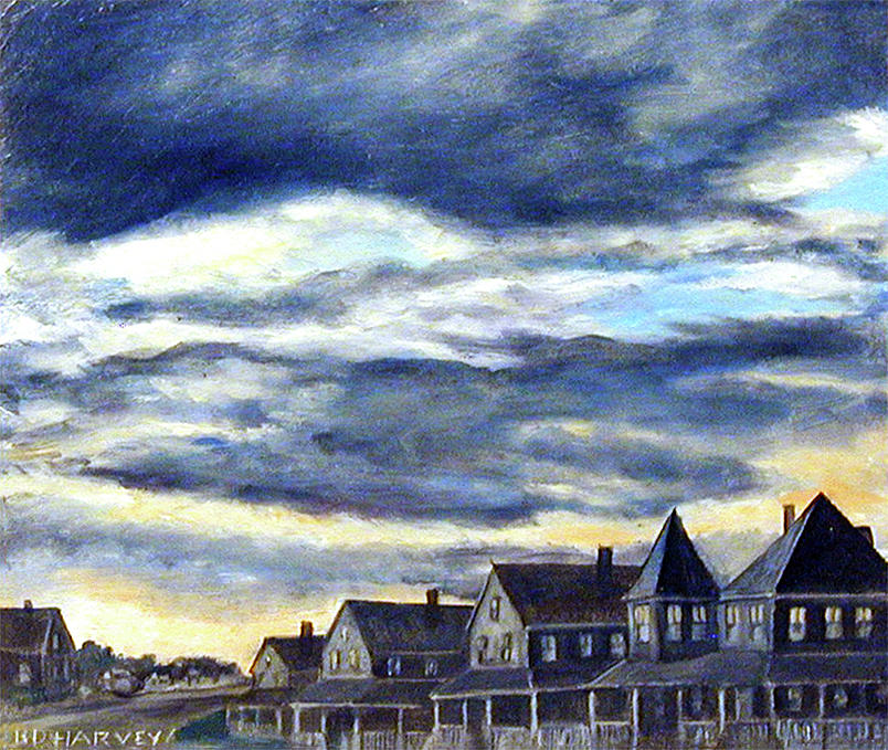 Beach Cottage Painting - Brant Rock Cottages by Robert Harvey
