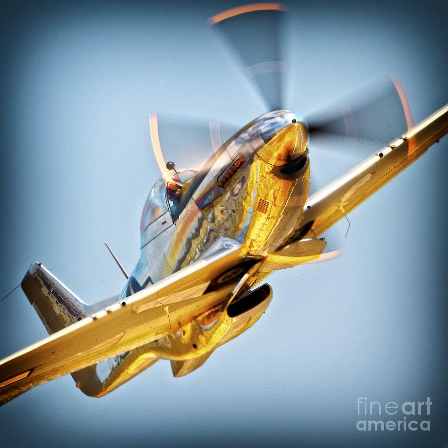 Brant Seghetti and P-51D Mustang Full Throttle Photograph by Gus McCrea