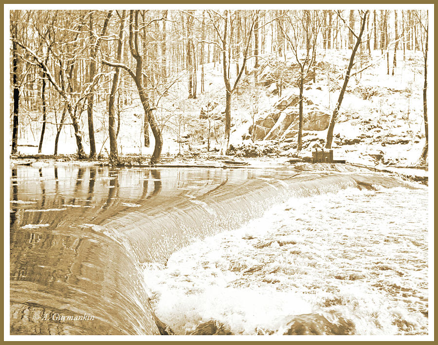 Branywine Creek in Winter, Wilmington, Delaware, 1902, Vintage P Photograph by A Macarthur Gurmankin