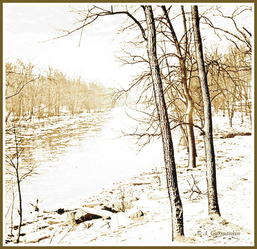 Branywine Creek in Winter, Wilmington, Delaware, 1902 Vintage Ph Photograph by A Macarthur Gurmankin