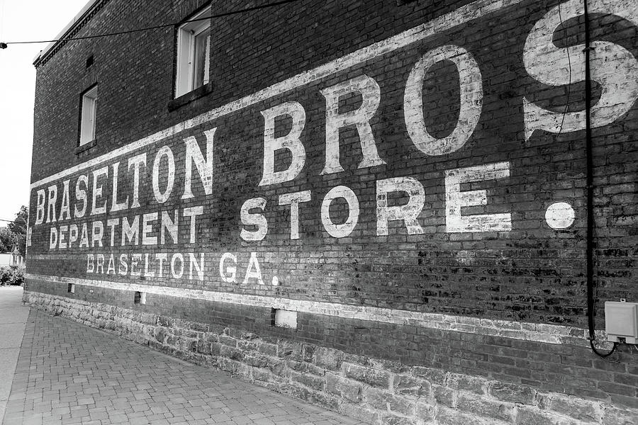Braselton Bros, Inc Sign in BW Photograph by Doug Camara
