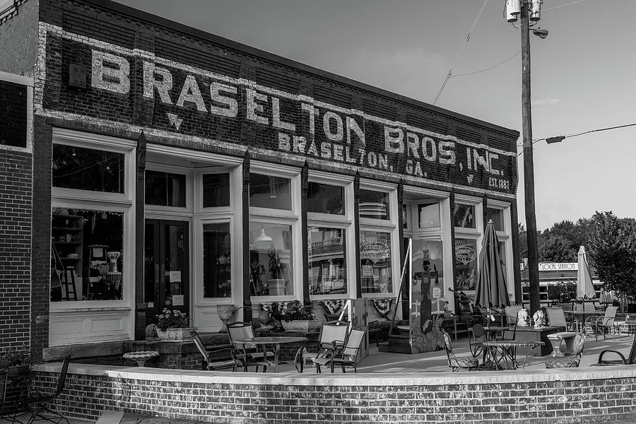 Braselton Bros Inc. Store Front in BW Photograph by Doug Camara