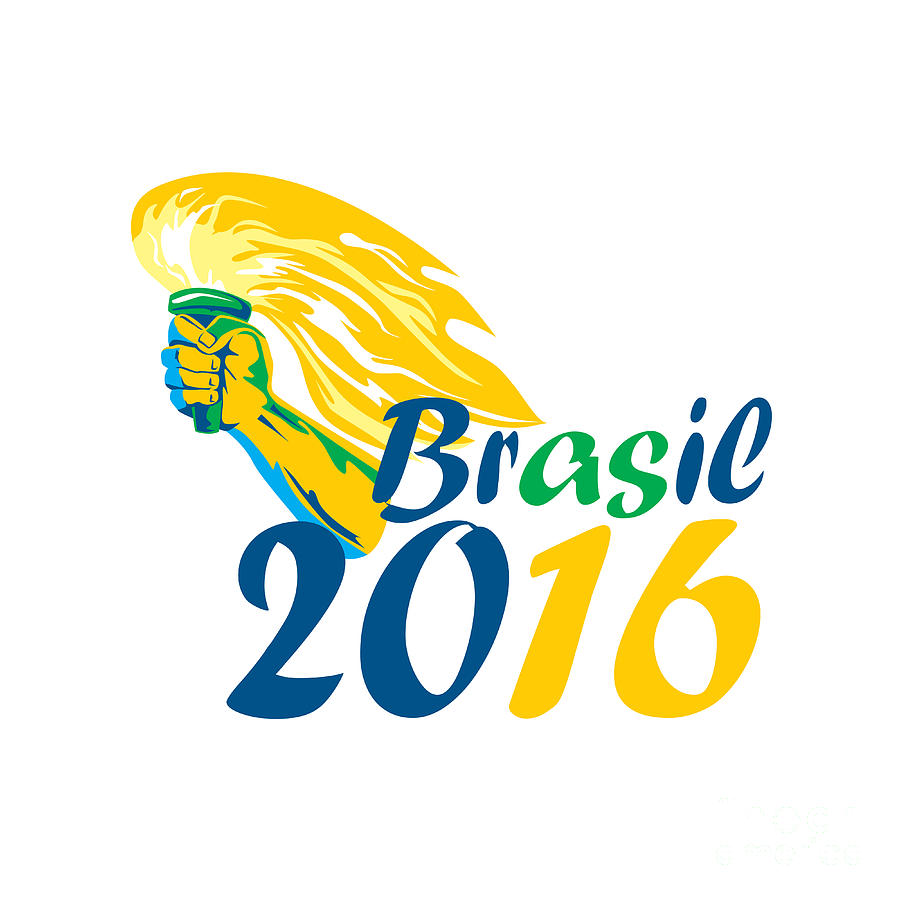 Summer Digital Art - Brasil 2016 Summer Games Athlete Hand Flaming Torch by Aloysius Patrimonio