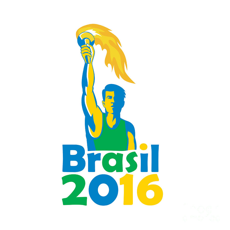 Summer Digital Art - Brasil 2016 Summer Games Athlete Torch by Aloysius Patrimonio