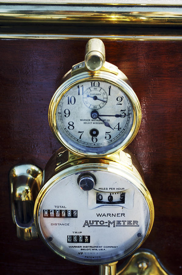 Brass Auto-Meter Speedometer Photograph by Jill Reger