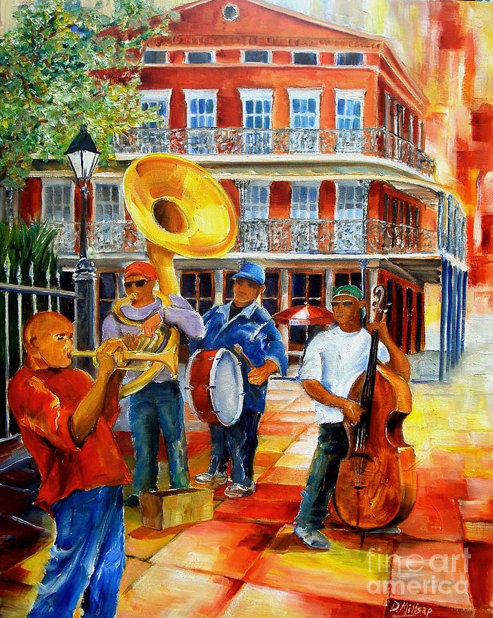 Brass Band in Jackson Square Painting by Diane Millsap