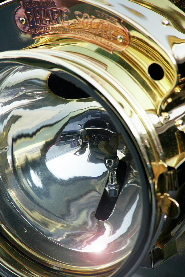 Pebble Beach Photograph - Vintage Brass Headlamp by Ave Guevara Pebble Beach Photograph - Vintage Brass Headlamp by Ave Guevara