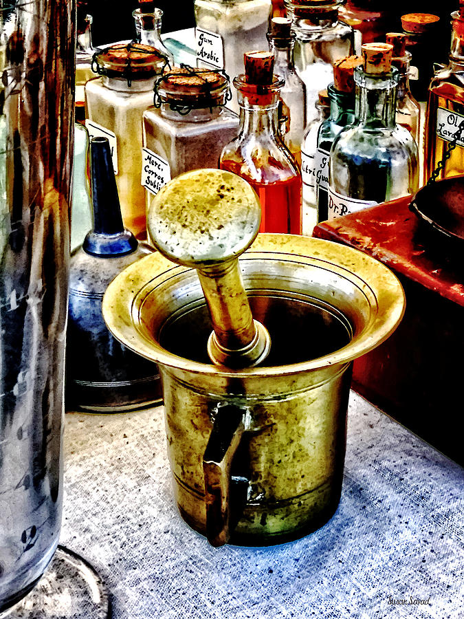 Brass Mortar and Pestle With Handles Photograph by Susan Savad