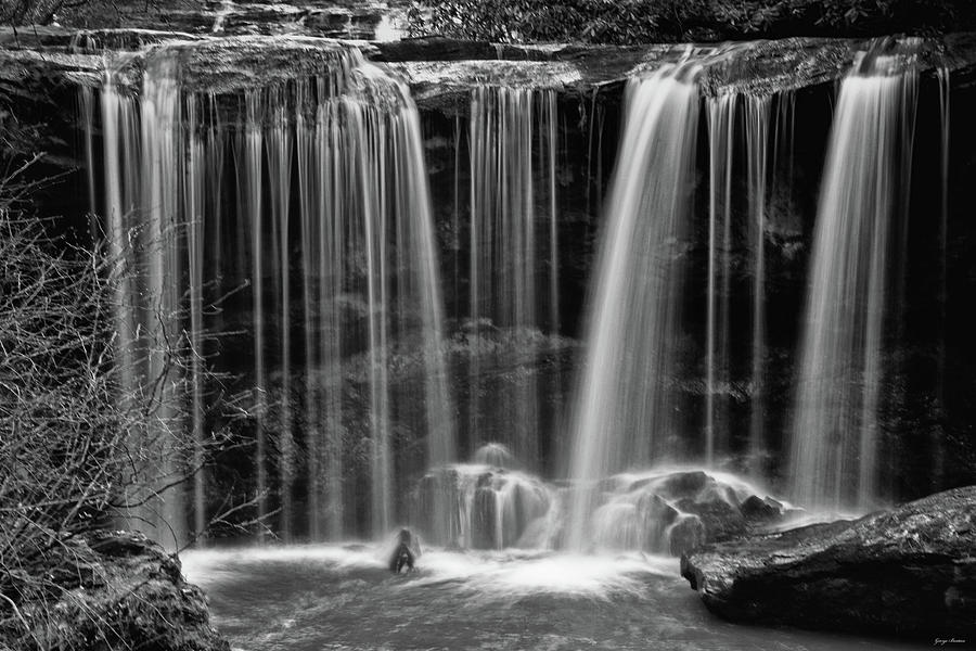 Brasstown Falls 007 bw Photograph by George Bostian
