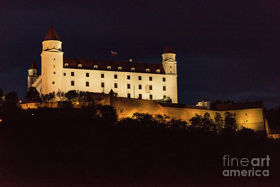 Bratislava Castle At Night Photograph by Bob Phillips