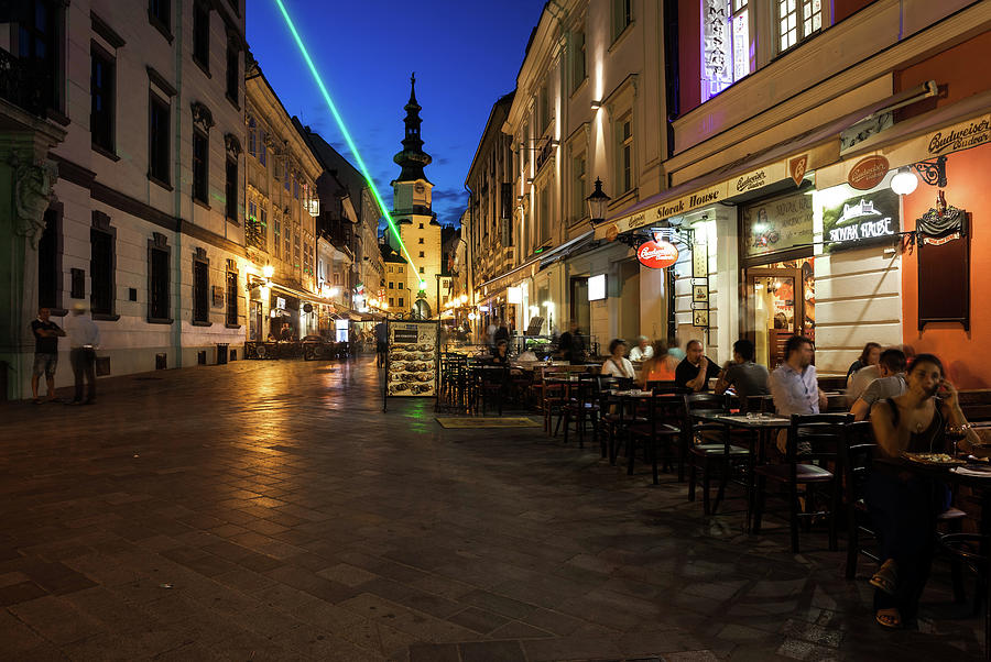 Bratislava City by Night at Michalska Street Photograph by Artur Bogacki