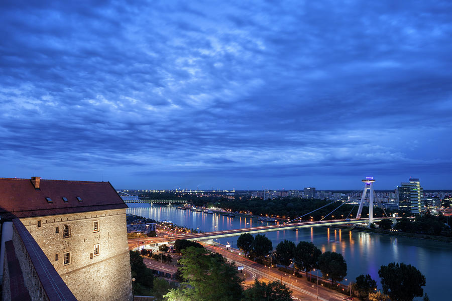 Bratislava City Evening Cityscape Photograph by Artur Bogacki