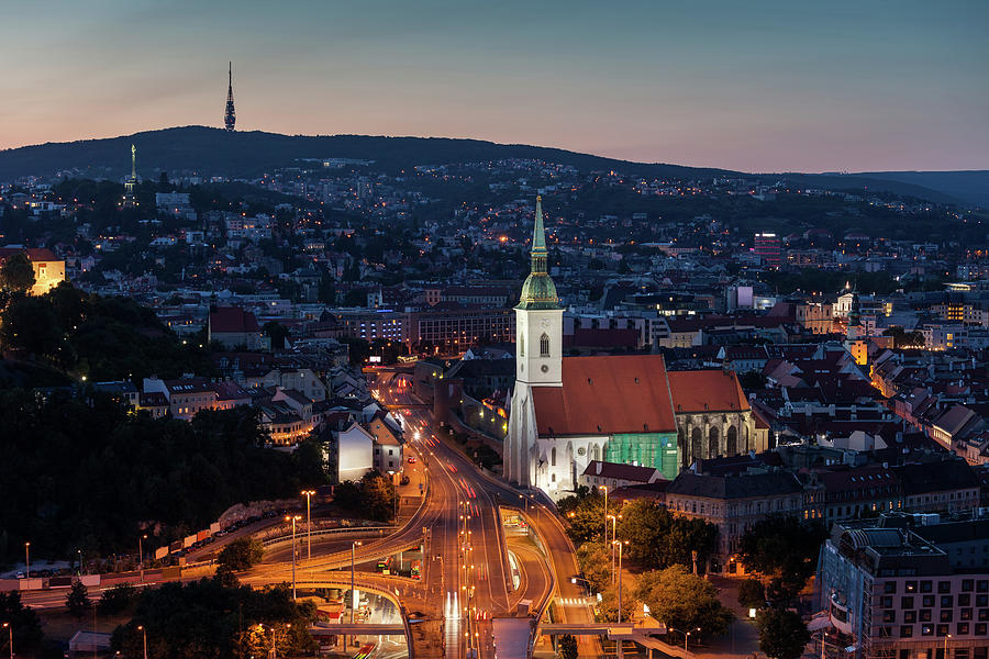 Bratislava Evening Cityscape Photograph by Artur Bogacki
