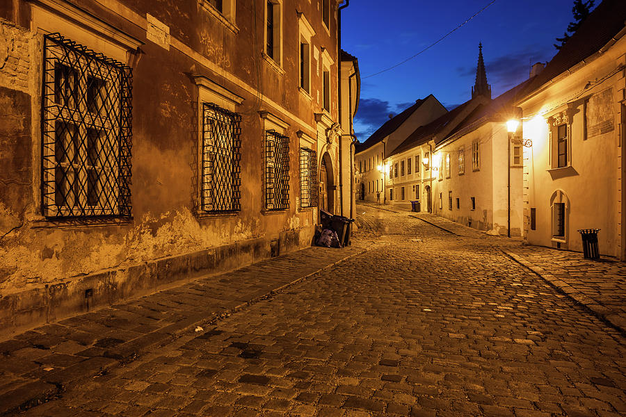 Bratislava Old Town Street at Night Photograph by Artur Bogacki