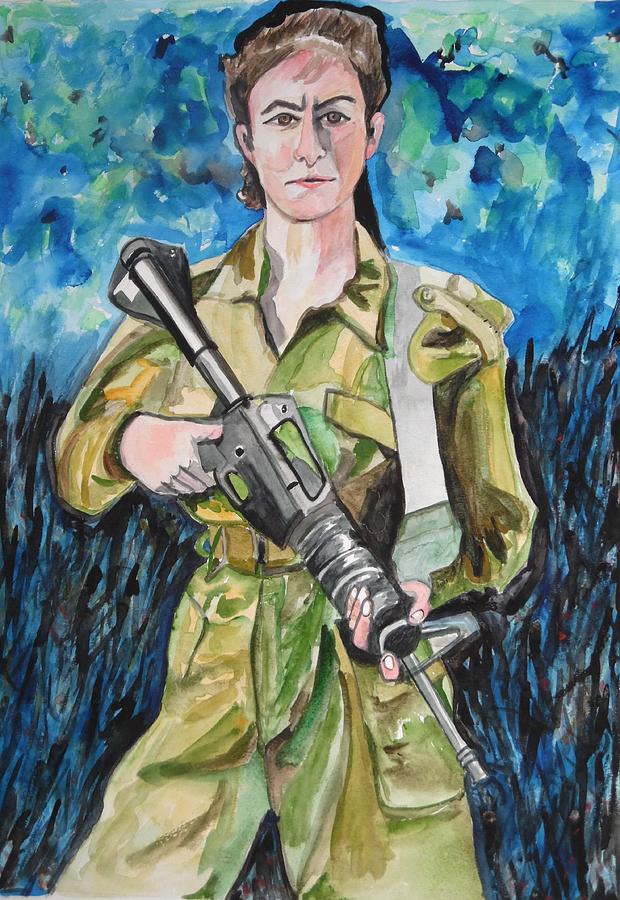 Bravado, an Israeli Woman Soldier Painting by Esther Newman-Cohen