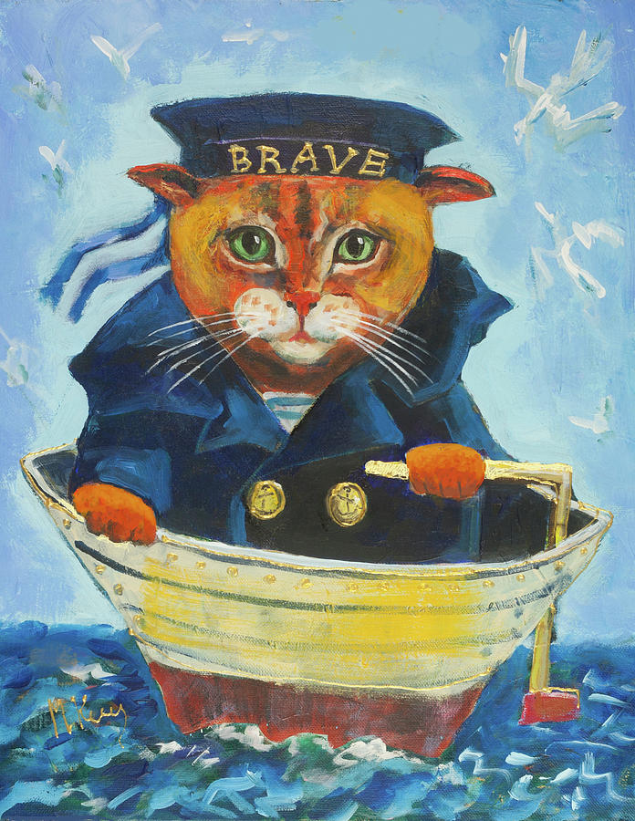 Cat Painting - Brave  by Maxim Komissarchik
